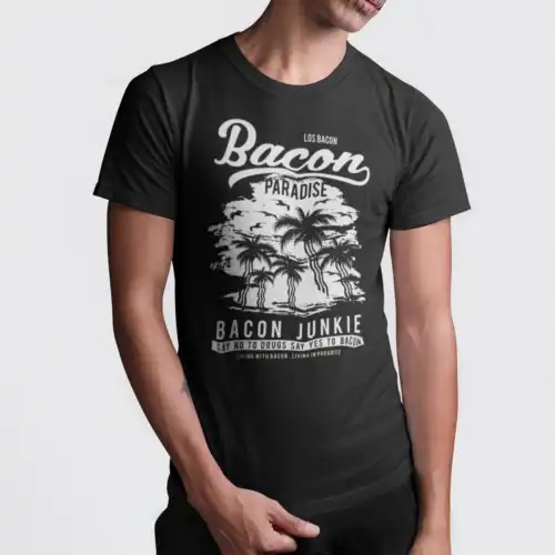 Québec Bacon tshirt Paradise los Bacon Bacon junkie t-shirt