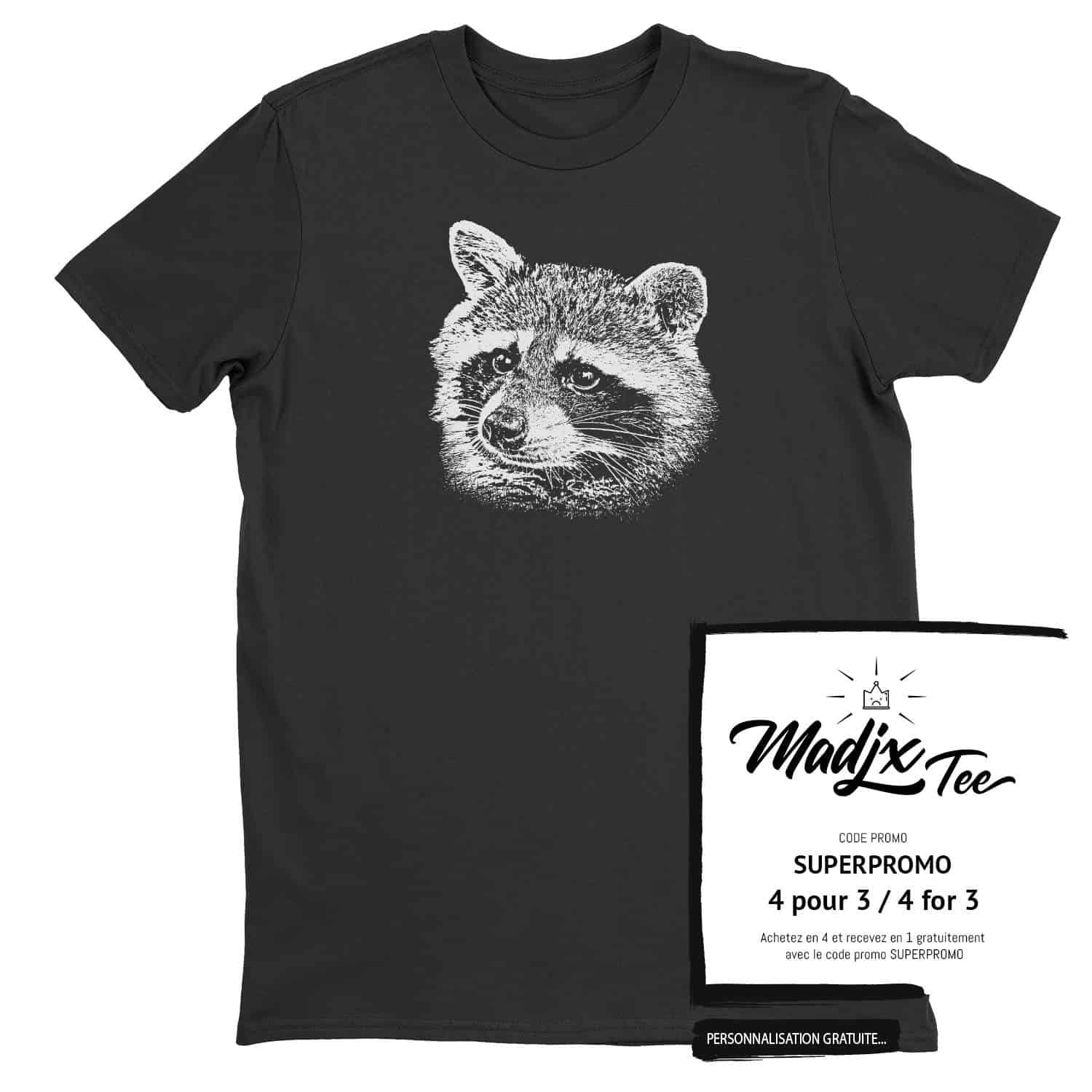 T-shirt raton laveur raccoon shirt Québec