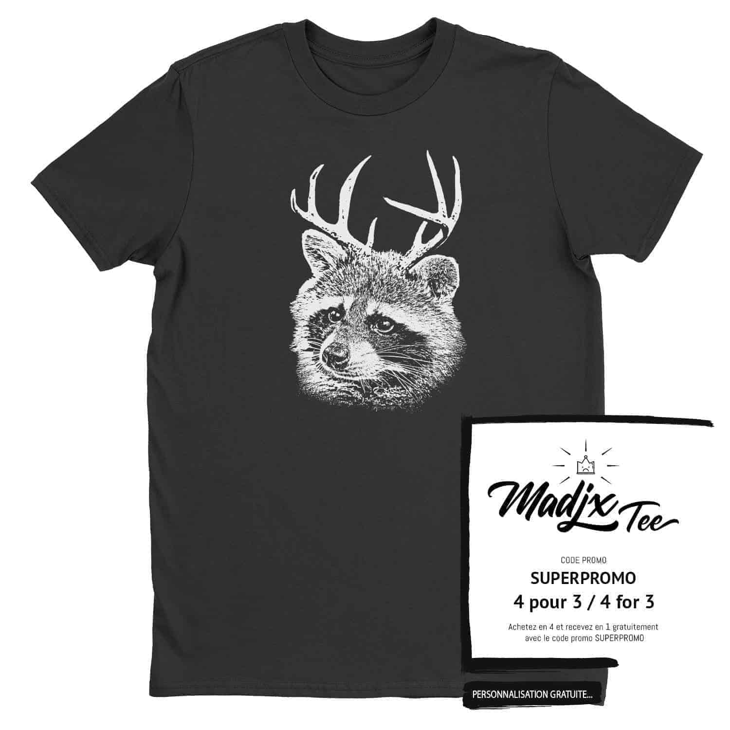 T-shirt Racoon Deer Chevreuil raton laveur, t-shirt raccoon 1