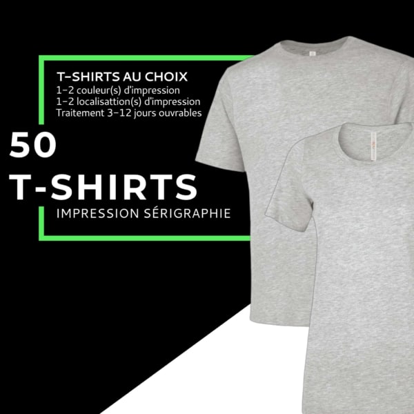 impression t-shirt pour 50 -homme-et-femme t-shirts sérigraphie
