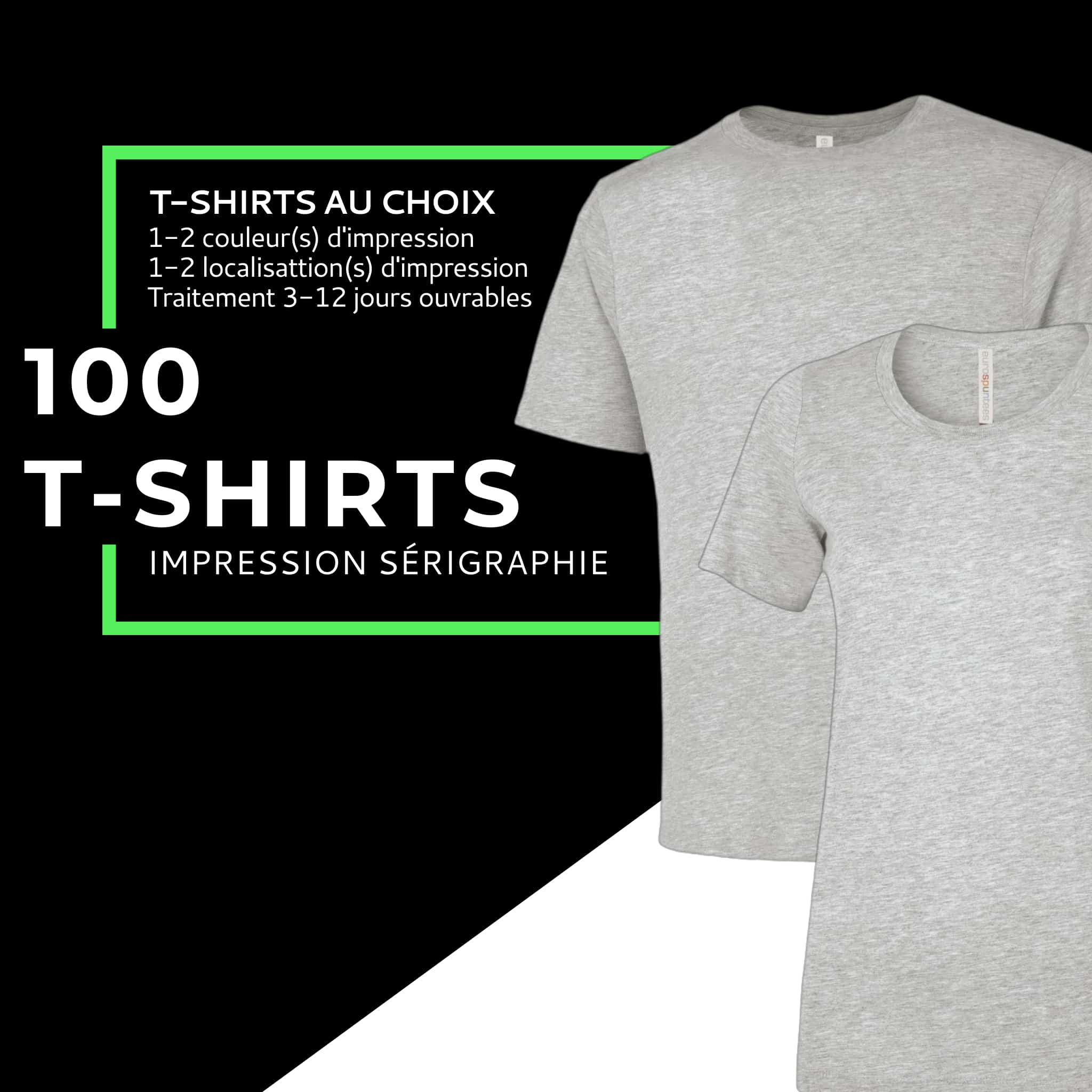 impression t-shirt pour 100 -homme-et-femme t-shirts sérigraphie
