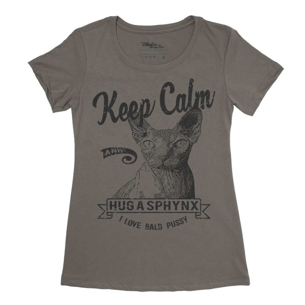 Keep Calm and Hug a Sphynx T-Shirt de chat pour femme 3