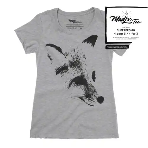 Fox renard sur t-shirt pour femme