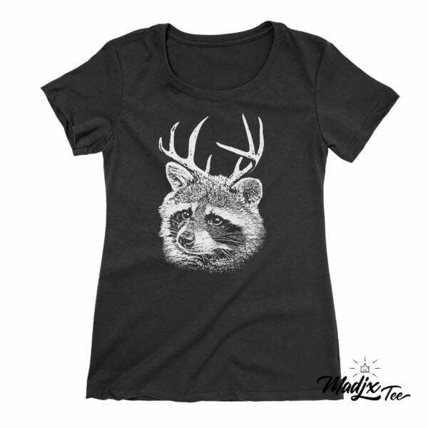 T-shirt femme raton laveur panache, t-shirt raccoon 1
