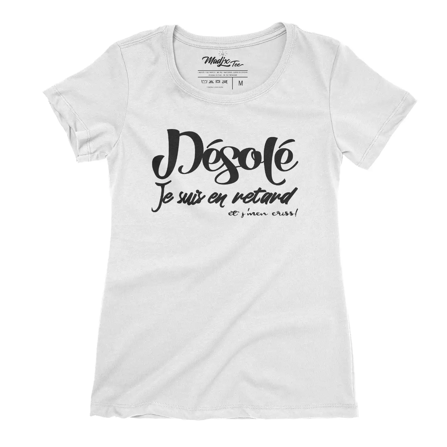 Désolé je suis en retard et j'men criss! t-shirt pour femme – Image 2