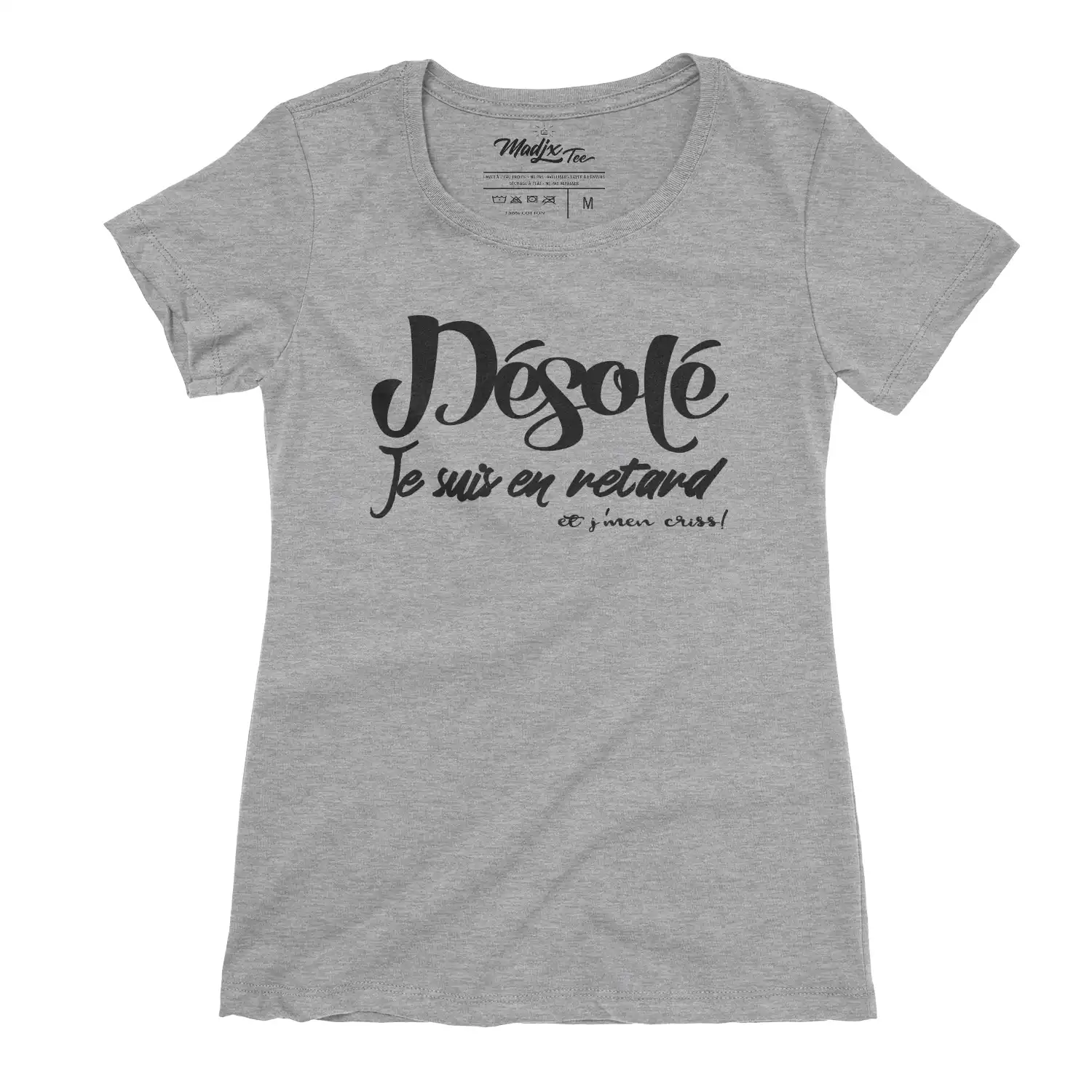 Désolé je suis en retard et j'men criss! t-shirt pour femme – Image 3