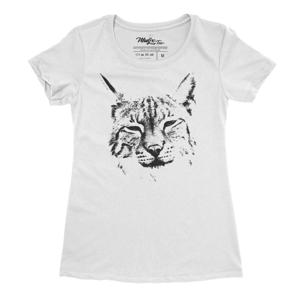 lynx t-shirt, bobcat tee, t-shirt de femme 1