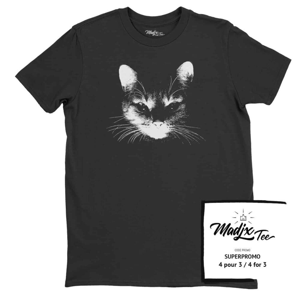 Tshirt de chat fait au Québec, tshirt Québec drôle, tshirt sérigraphie