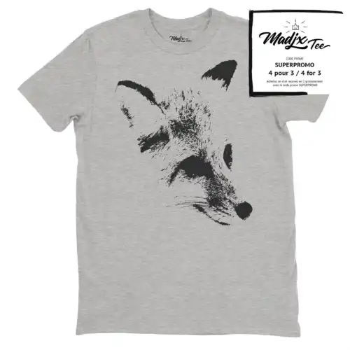 Tshirt de renard pour homme fait au Québec