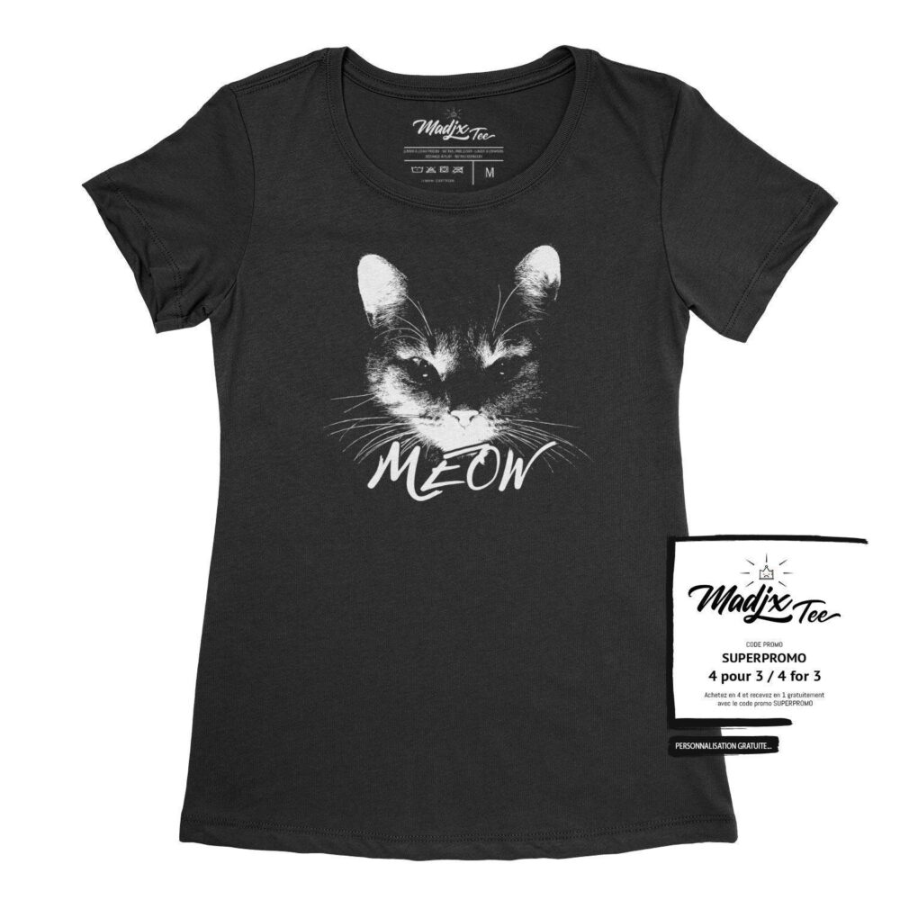 Meow T-shirt de chat t-shirt pour femme 1
