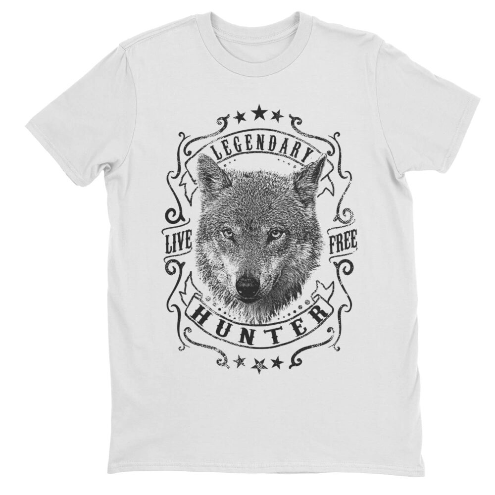 legendary live free hunter t-shirt de loup 2