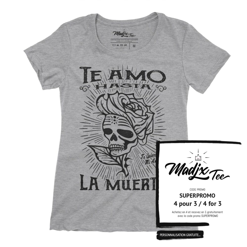 Te amo hasta la muerte tee femme | te amo hasta la muerte t-shirt femme 3