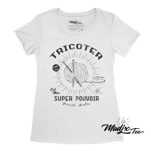 Tricoter est mon super pouvoir tricot holic t-shirt pour femme – Image 7