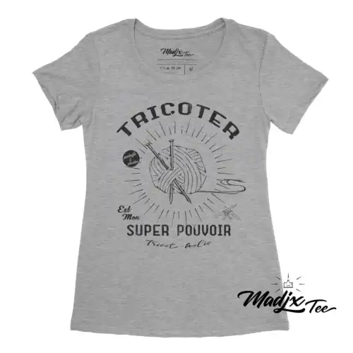 Québec tshirt tricoter est mon super pouvoir tricot holic t-shirt tee