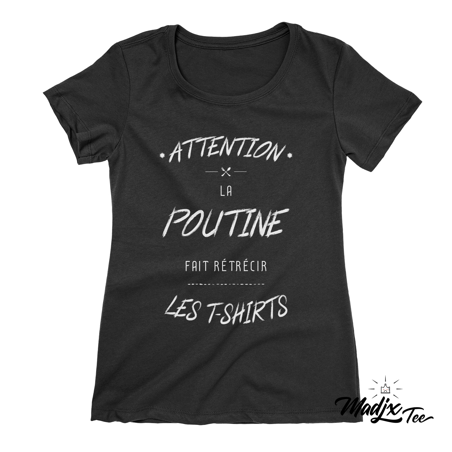 Attention La Poutine Fait Retrecir Les T Shirts Citation Quebec Drole