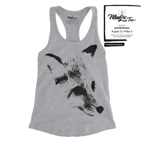 Renard sur camisole, Fox, camisole imprimé au Québec