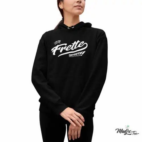Y fait pas frette Pantoute arrête de chialer! coton ouaté, chandail à capuchon Unisexe, hoodie – Image 2