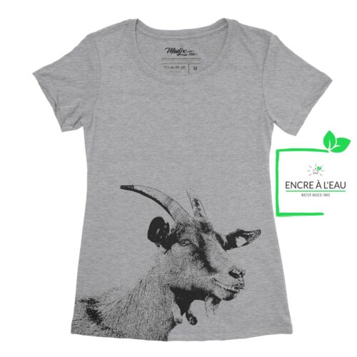 La chèvre t-shirt pour femme, encre à base d eau imprimé au Québec 5