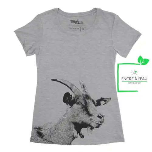 La chèvre t-shirt pour femme, encre à base d eau imprimé au Québec – Image 2