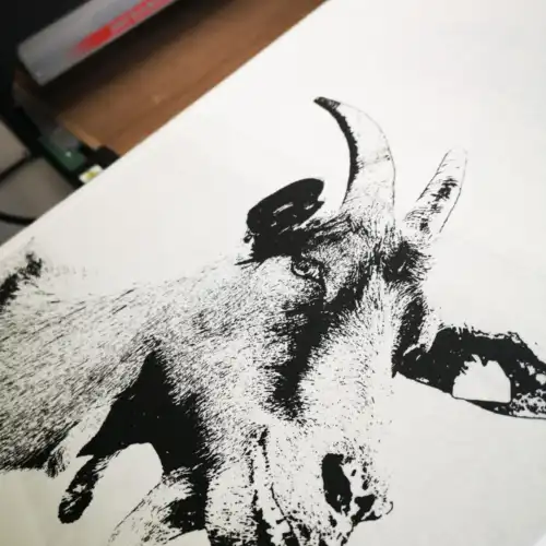 La chèvre t-shirt pour femme, encre à base d eau imprimé au Québec – Image 3