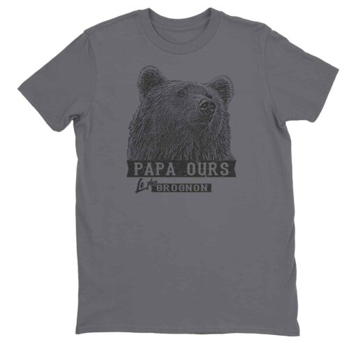 T-shirt Papa ours le plus grognon impression encre à eau fait au Québec 7