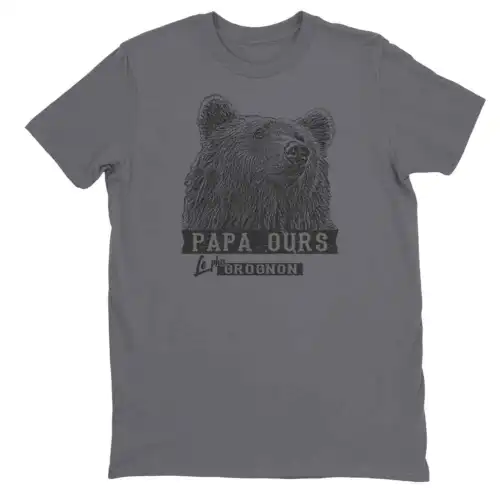 T-shirt Papa ours le plus grognon impression encre à eau fait au Québec – Image 4