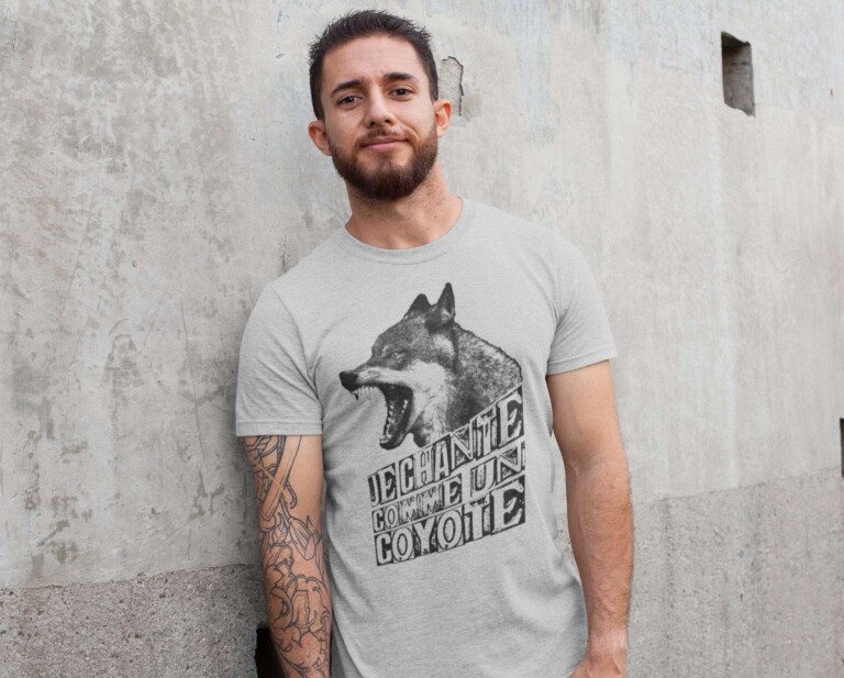 Je chante comme un coyote t-shirt impression encre à eau fait au Québec 6