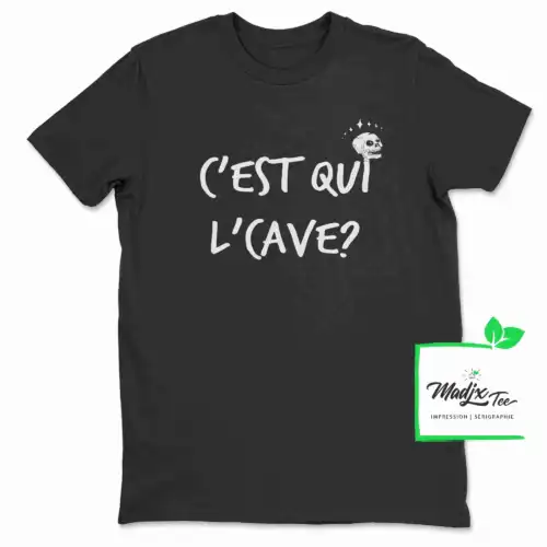 C est qui l cave, texte Québec, tshirt Drôle – Image 7