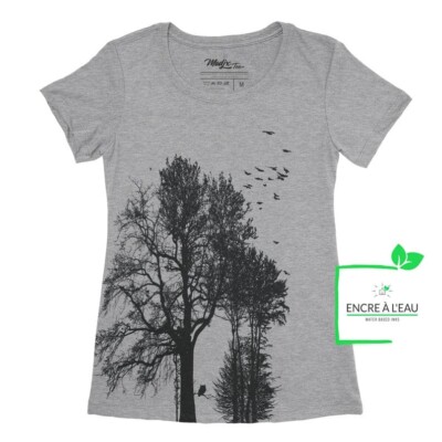 Forest t-shirt pour femme impression sérigraphie encre base à l eau éco forêt Québécoise 10