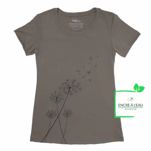 Pissenlit sur t shirt pour femme impression sérigraphie encre base à l eau éco – Image 4