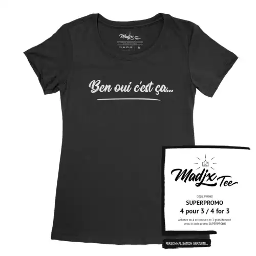 T-shirt Ben oui c est ça, t-shirt pour femme Drôle, tshirt Québec – Image 2
