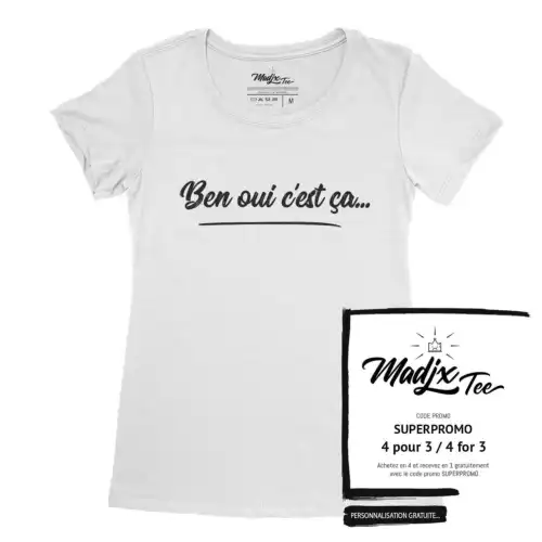 T-shirt Ben oui c est ça, t-shirt pour femme Drôle, tshirt Québec – Image 4