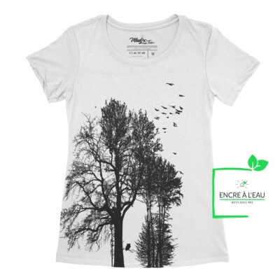 Forest t-shirt pour femme impression sérigraphie encre base à l eau éco forêt Québécoise 8