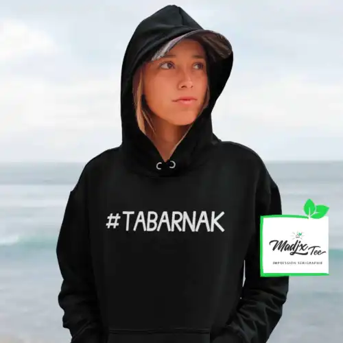 Hoodie Hashtag tabarnak - coton ouaté Québec
