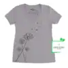 T shirt Corbeau et magnolia Col V t-shirt pour femme, encre à base d'eau imprimé au Québec