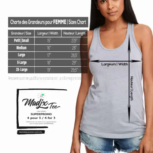 Charte de grandeur Camisole Madjx Québec