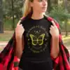 T shirt Noir Juste au moment ou la chenille pensait que...