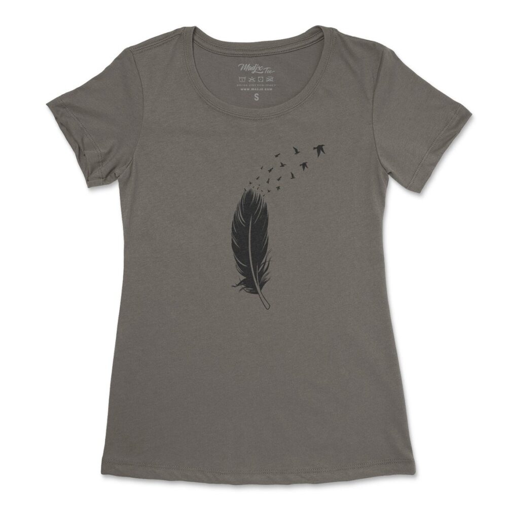 T-shirt de nature Plume et envolé gris chaud