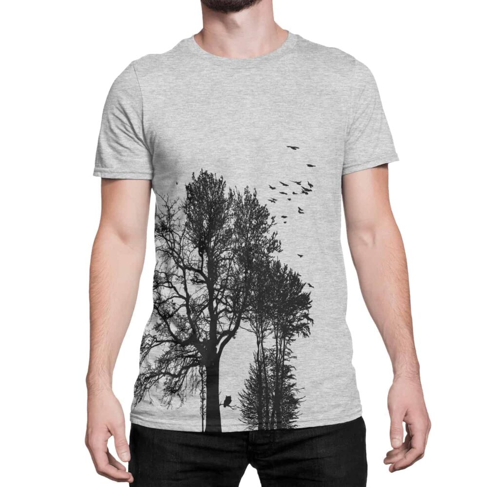Forest t shirt pour homme impression sérigraphie encre base à l eau éco forêt Québécoise 1
