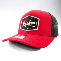 Broken Till the end woven patch merrow border