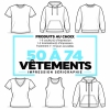 Sérigraphie sur 50 à 74 vêtements personnalisés, avec différents modèles de t-shirts et cotons ouatés.