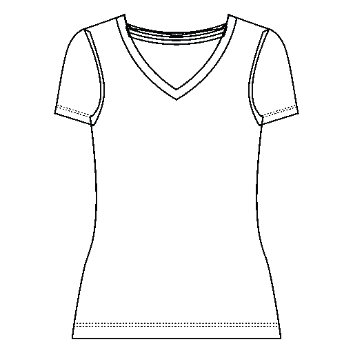 Image de variation pour T-shirt col en V femme Image de variation pour T-shirt col en V femme
