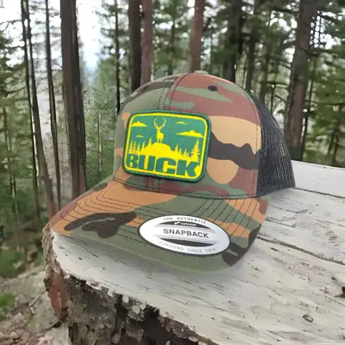 Casquette Camo BUCK patch tisse Chasse Québec