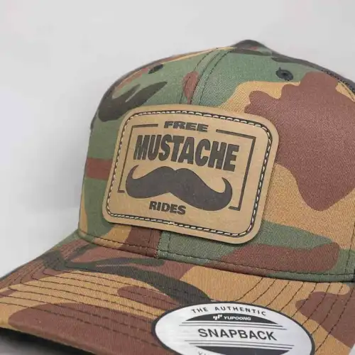 Casquette Free Mustache Ride patch cuir – Image 2
