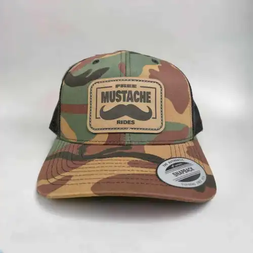 Casquette Free Mustache Ride patch cuir – Image 3
