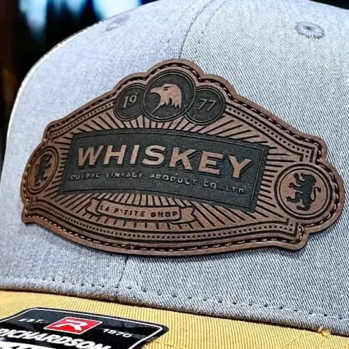 Casquette Whiskey Québec Vintage patch cuir – Image 2