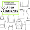 Impression sérigraphie 100 à 149 vêtements