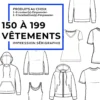 Impression sérigraphie 150 à 199 vêtements