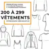 Impression sérigraphie 200 à 299 vêtements
