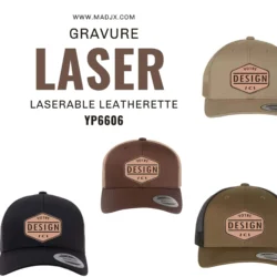 Casquette trucker avec écusson simili cuir gravure laser personnalisé